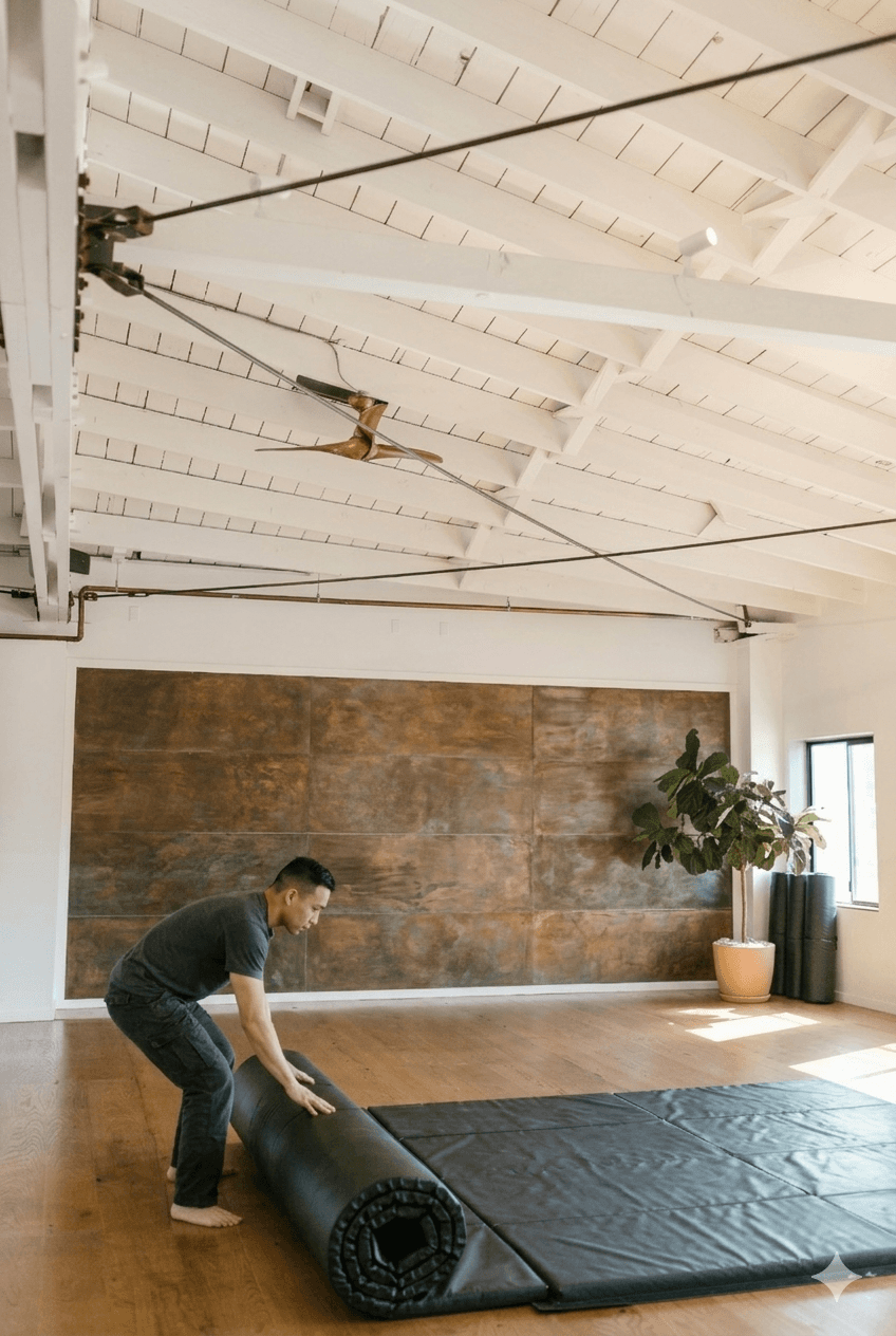 Tatami and roll-out mats for martial arts