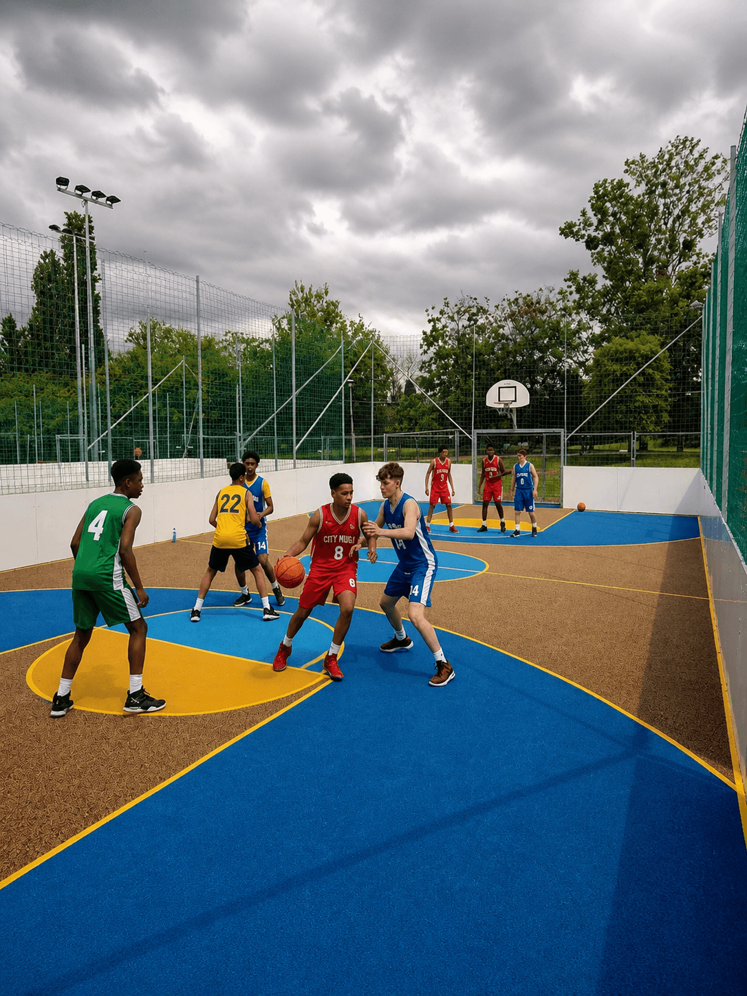 EPDM and TPV rubber flooring for multi-purpose sports courts